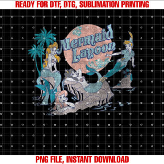 Disney Petter Pan Distressed Mermaid Lagoon Graphic Shirt PNG, DTF, DTG, Sublimation Design
