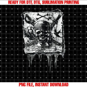 Disney Pirates of the Caribbean Jack Sparrow Skull Banner Shirt PNG, DTF, DTG, Sublimation Design
