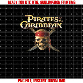 Disney Pirates of the Caribbean Skull and Swords Logo Shirt PNG, DTF, DTG, Sublimation Design