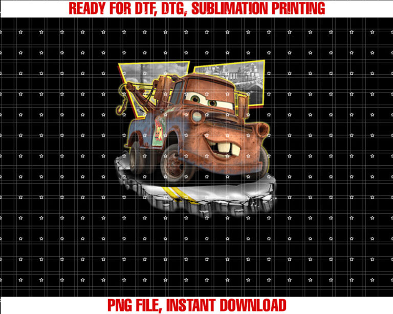 Disney Pixar Cars 2 Tow Mater Grand Prix Vintage Shots Shirt PNG, DTF, DTG, Sublimation Design