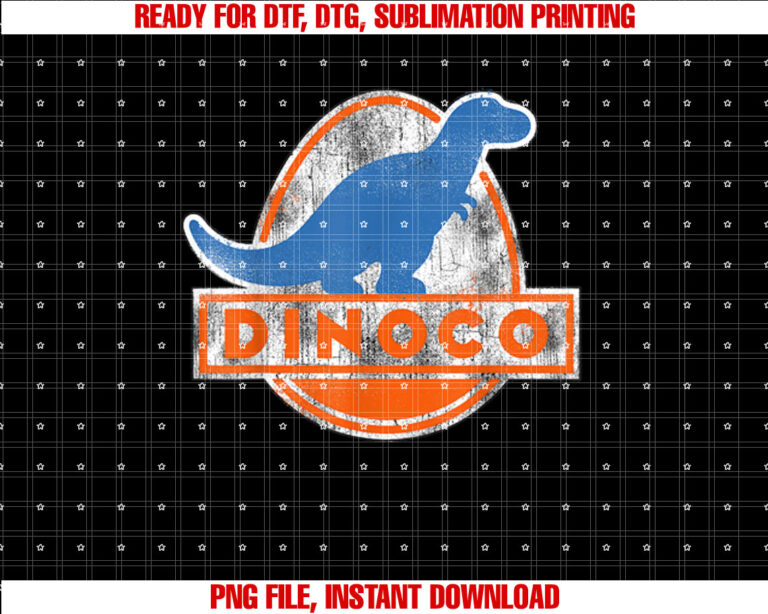 Disney Pixar Cars Iconic Dinoco Vintage Faded Dinosaur Logo Shirt PNG, DTF, DTG, Sublimation Design