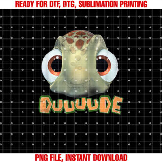 Disney Pixar Finding Nemo Duuuude Squirt Big Head Portrait Shirt PNG, DTF, DTG, Sublimation Design