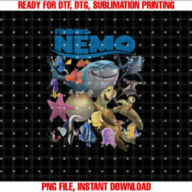 Disney Pixar Finding Nemo Iconic Characters Group Shot Logo Shirt PNG, DTF, DTG, Sublimation Design