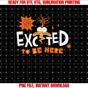 Disney Pixar Inside Out 2 So Excited To Be Here Anxiety Logo Shirt PNG, DTF, DTG, Sublimation Design