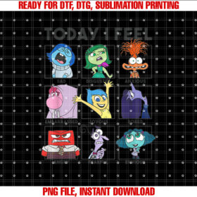 Disney Pixar Inside Out 2 Today I Feel Emotions Panels Shirt PNG, DTF, DTG, Sublimation Design