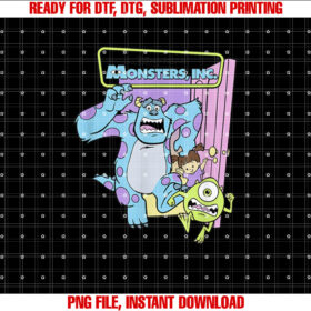 Disney Pixar Monsters Inc Sulley Mike Boo Best Trio Logo Shirt PNG, DTF, DTG, Sublimation Design