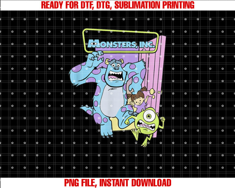 Disney Pixar Monsters Inc Sulley Mike Boo Best Trio Logo Shirt PNG, DTF, DTG, Sublimation Design