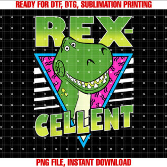 Disney Pixar Toy Story 4 Retro Rexcellent Portrait Shirt PNG, DTF, DTG, Sublimation Design