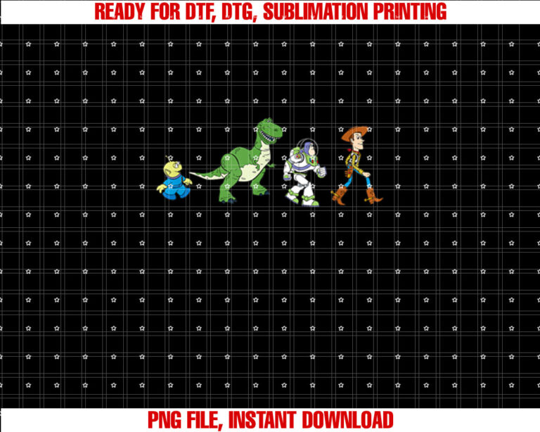 Disney Pixar Toy Story Toy Crossing Characters Group Shot Shirt PNG, DTF, DTG, Sublimation Design