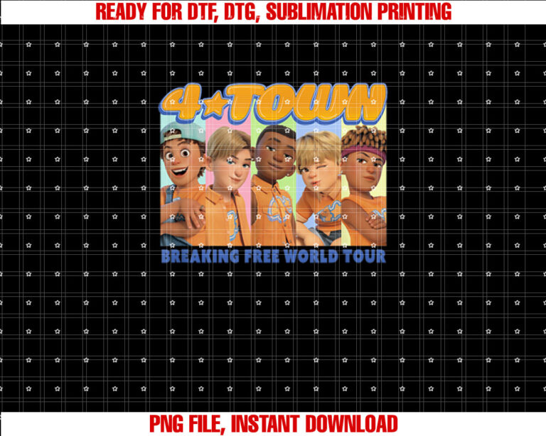 Disney Pixar Turning Red 4 Town Group World Tour Shirt PNG, DTF, DTG, Sublimation Design