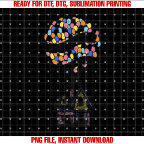Disney Pixar Up Adventure Is Out There Flying House Outline Shirt PNG, DTF, DTG, Sublimation Design