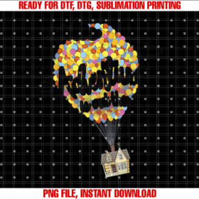 Disney Pixar Up Adventure Is Out There House Balloon Graphic Shirt PNG, DTF, DTG, Sublimation Design