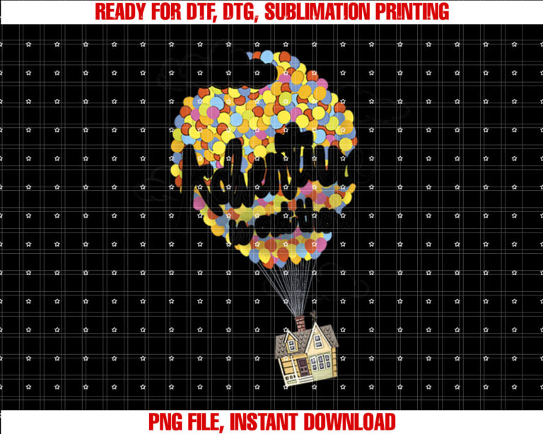 Disney Pixar Up Adventure Is Out There House Balloon Graphic Shirt PNG, DTF, DTG, Sublimation Design