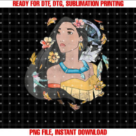 Disney Pocahontas Dreamcatcher Watercolor Graphic Shirt PNG, DTF, DTG, Sublimation Design