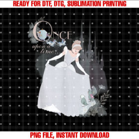 Disney Princess Cinderella Vintage Once Upon a Time Shirt PNG, DTF, DTG, Sublimation Design