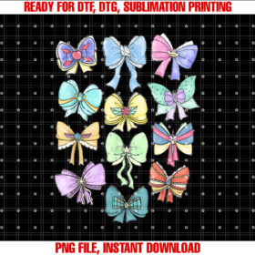 Disney Princess Cute Ribbons And Bows Pastel Colors Logo Shirt PNG, DTF, DTG, Sublimation Design