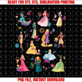 Disney Princess Magical Print  Shirt PNG, DTF, DTG, Sublimation Design