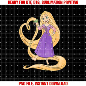 Disney Princess Rapunzel Heart and Pascal Shirt PNG, DTF, DTG, Sublimation Design