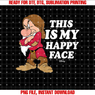 Disney Princess  Snow White Grumpy Happy Face Shirt PNG, DTF, DTG, Sublimation Design