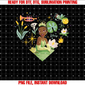 Disney Princess  Tiana Nature Heart Shirt PNG, DTF, DTG, Sublimation Design
