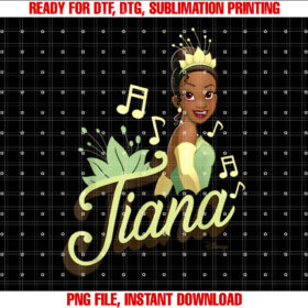 Disney Princess  Tiana Princess And The Frog Shirt PNG, DTF, DTG, Sublimation Design