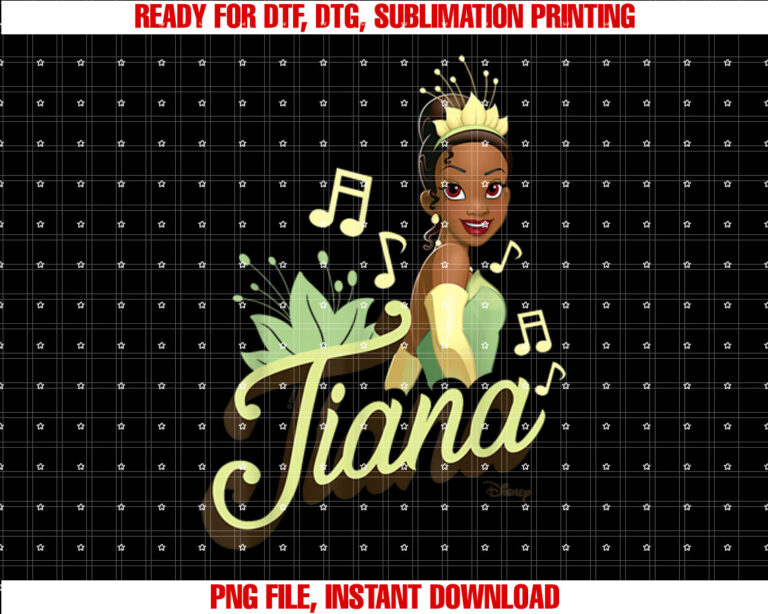 Disney Princess  Tiana Princess And The Frog Shirt PNG, DTF, DTG, Sublimation Design