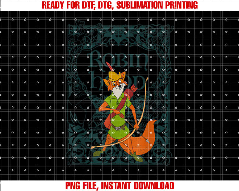 Disney Robin Hood Retro Shirt PNG, DTF, DTG, Sublimation Design
