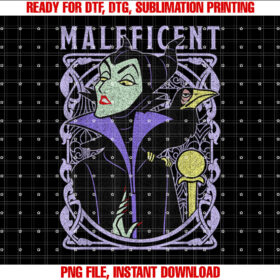 Disney Sleeping Beauty Maleficent Old School Poster Shirt PNG, DTF, DTG, Sublimation Design