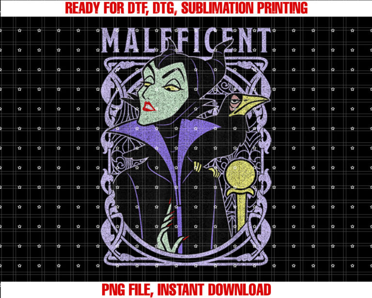 Disney Sleeping Beauty Maleficent Old School Poster Shirt PNG, DTF, DTG, Sublimation Design