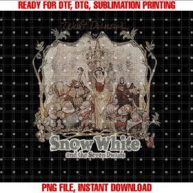 Disney Snow White And The Seven Dwarfs Vintage Portrait Shirt PNG, DTF, DTG, Sublimation Design