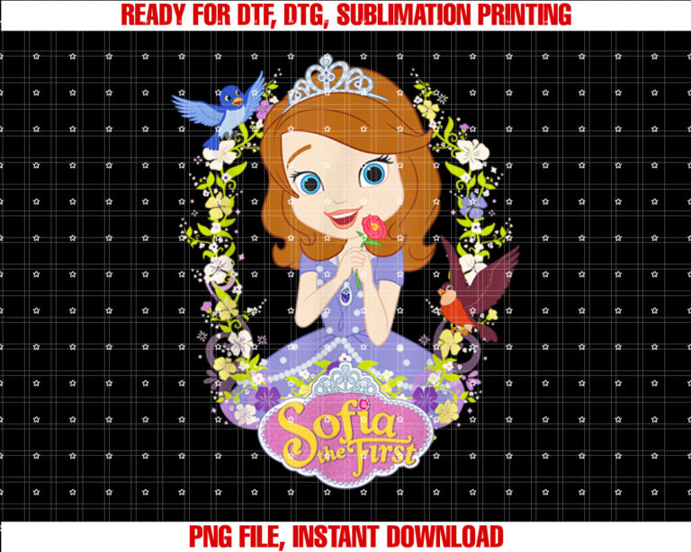 Disney Sofia the First Sofia Flower Border Shirt PNG, DTF, DTG, Sublimation Design