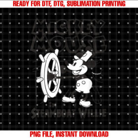 Disney Steamboat Willie Mickey Mouse Sring Boat Vintage Shirt PNG, DTF, DTG, Sublimation Design