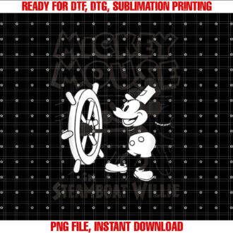 Disney Steamboat Willie Mickey Mouse Sring Boat Vintage Shirt PNG, DTF, DTG, Sublimation Design