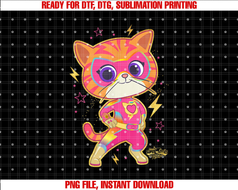 Disney SuperKitties SuPurr Charged Ginny Heroic Poster Shirt PNG, DTF, DTG, Sublimation Design