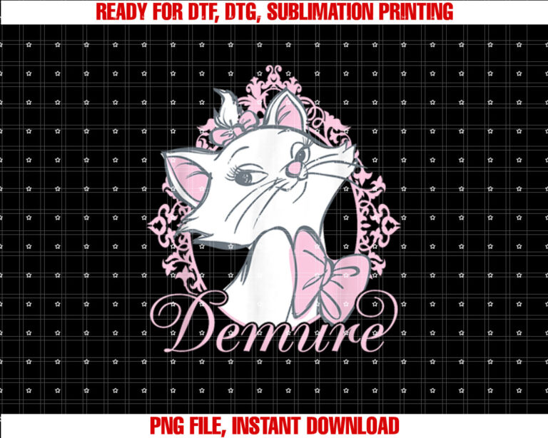 Disney The Aristocats Cute Marie Demure Sketch Chest Frame Shirt PNG, DTF, DTG, Sublimation Design