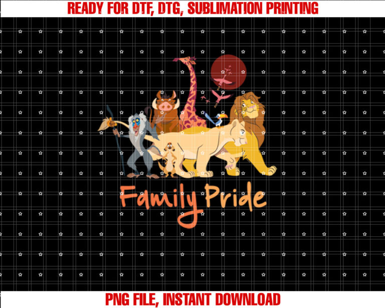 Disney The Lion King Simba  Friends Family Pride Matching  Shirt PNG, DTF, DTG, Sublimation Design