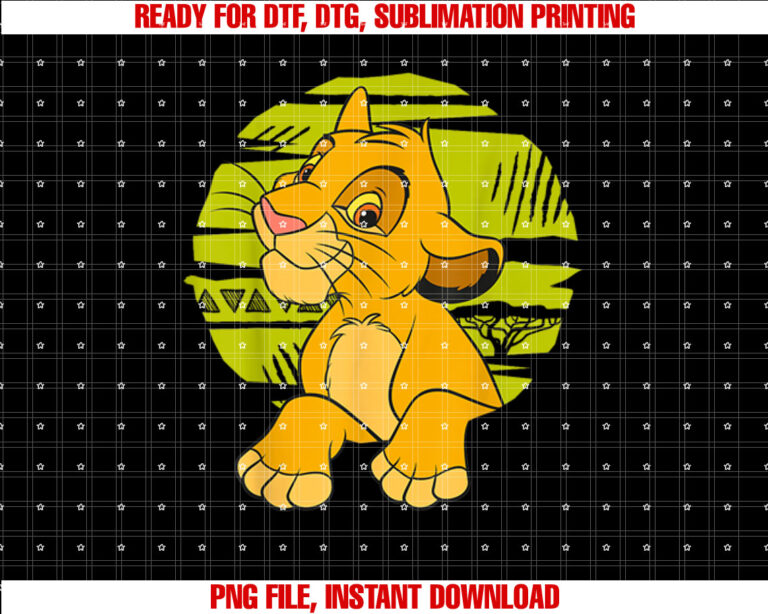 Disney The Lion King Young Simba Paws Green 90s Shirt PNG, DTF, DTG, Sublimation Design