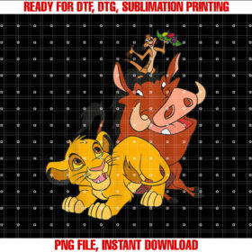 Disney The Lion King Young Simba Timon and Pumbaa Shirt PNG, DTF, DTG, Sublimation Design