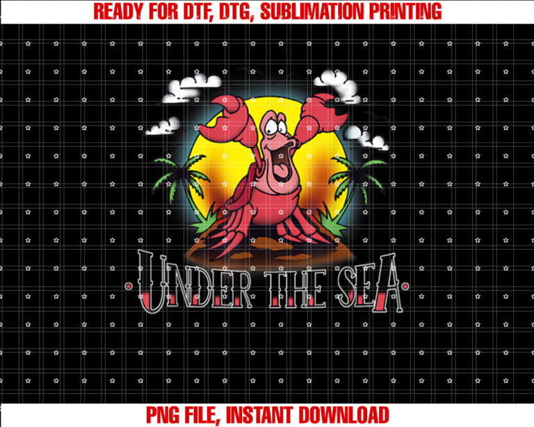 Disney The Little Mermaid Sebastian Under The Sea Tattoo Shirt PNG, DTF, DTG, Sublimation Design