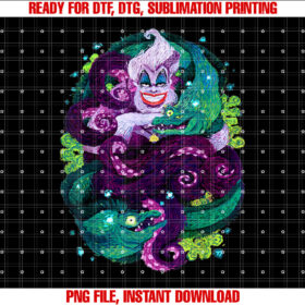 Disney The Little Mermaid Ursula Sea Witch Painting Shirt PNG, DTF, DTG, Sublimation Design