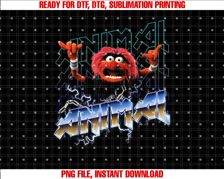 Disney The Muppets Animal Vintage Rock Metal Poster Shirt PNG, DTF, DTG, Sublimation Design