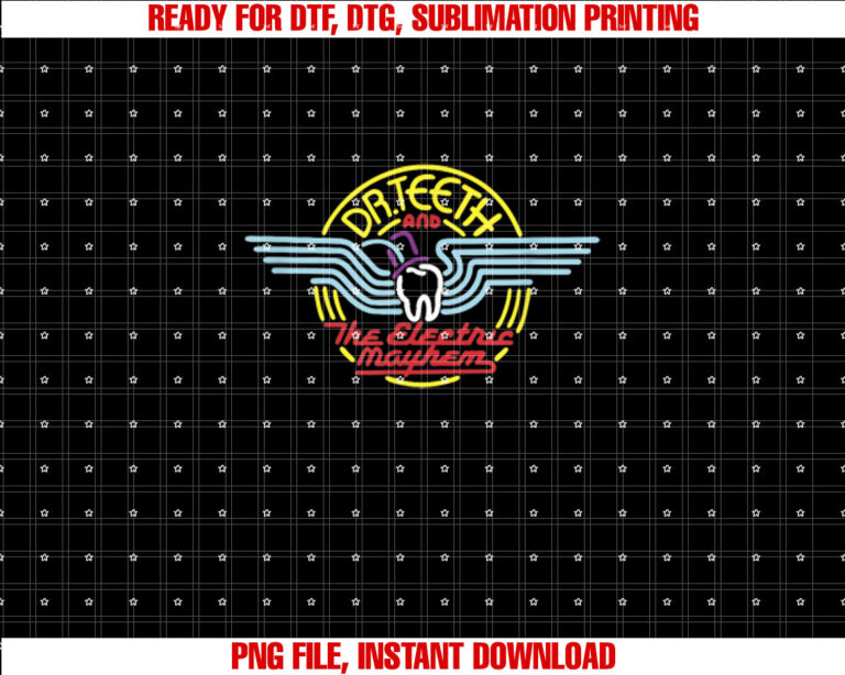 Disney The Muppets Dr th  Electric Mayhem Neon Poster Shirt PNG, DTF, DTG, Sublimation Design