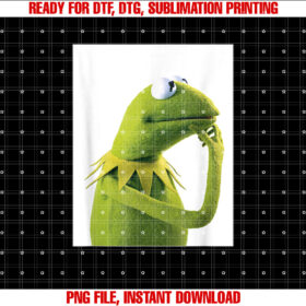 Disney The Muppets Kermit The Frog Thinking Side Portrait Shirt PNG, DTF, DTG, Sublimation Design