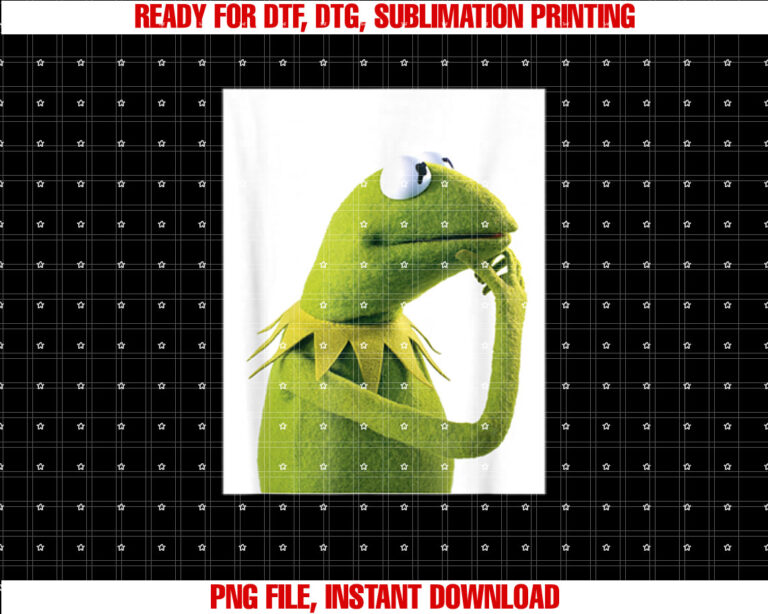 Disney The Muppets Kermit The Frog Thinking Side Portrait Shirt PNG, DTF, DTG, Sublimation Design