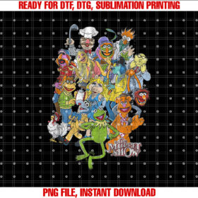 Disney The Muppets Main Characters Distressed Group Shot Shirt PNG, DTF, DTG, Sublimation Design