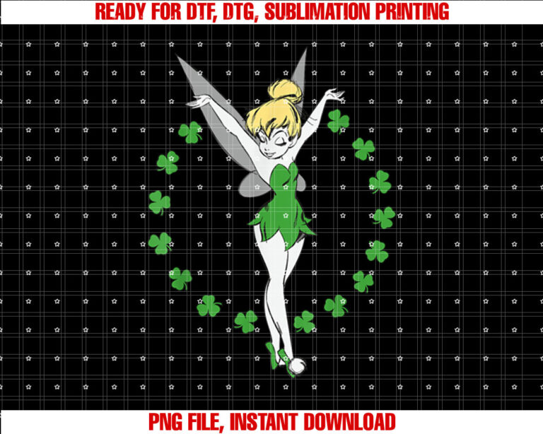 Disney Tinker Bell Ring of Shamrocks St Patricks Day Shirt PNG, DTF, DTG, Sublimation Design