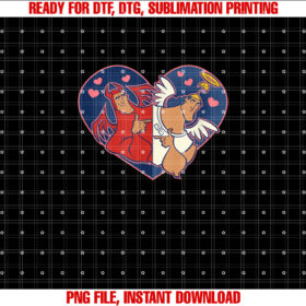 Disney Valentines Emperors New Groove Kronk Angel  Devil Shirt PNG, DTF, DTG, Sublimation Design