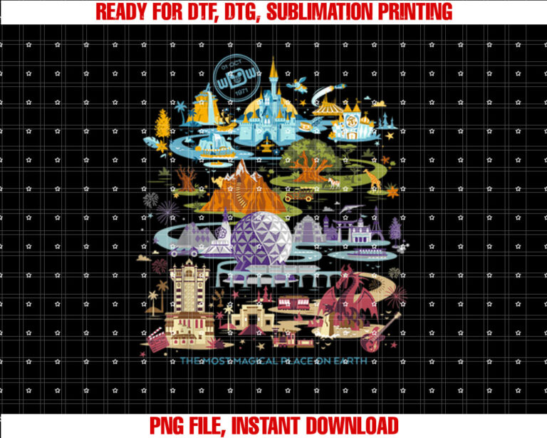 Disney Walt Disney World 50th Anniversary Shirt PNG, DTF, DTG, Sublimation Design