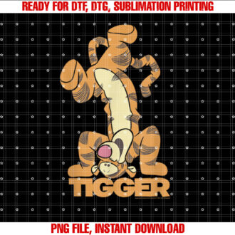 Disney Winnie The Pooh Tigger Upside Down Portrait Shirt PNG, DTF, DTG, Sublimation Design