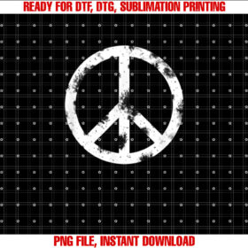 Distressed Hippie Peace Sign Cool Vintage Symbol Men Women Shirt PNG, DTF, DTG, Sublimation Design